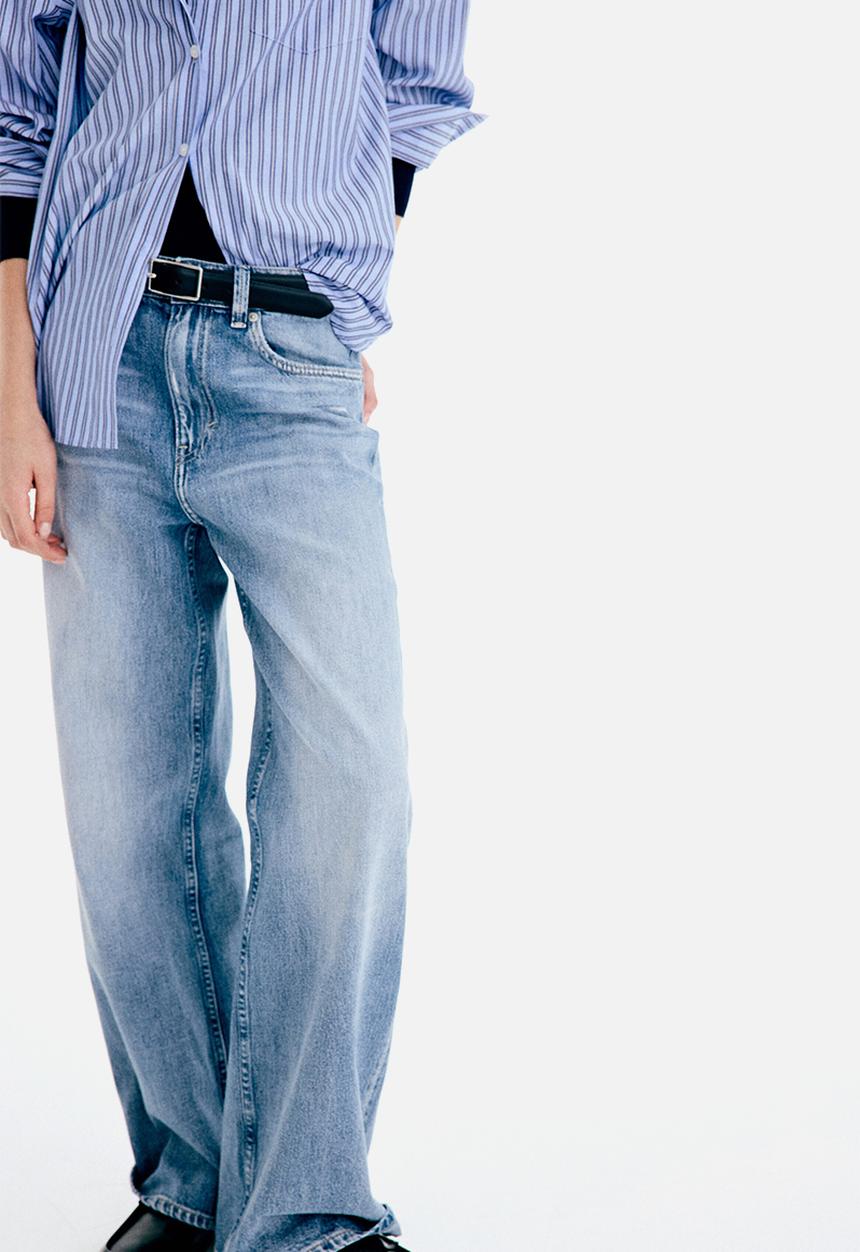 H&M - Wide high jeans - light denim blue