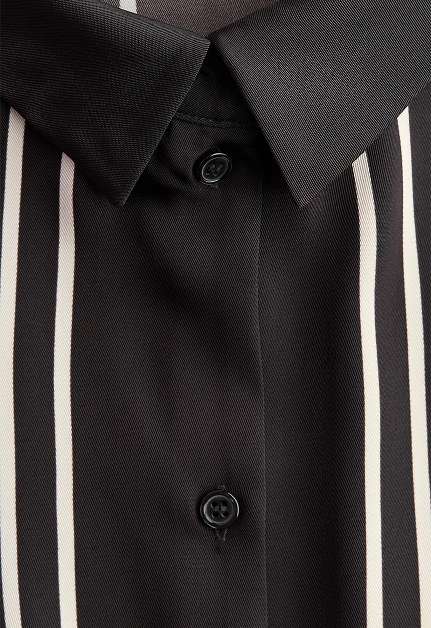 H&M - Oversized shirt - dark brown/striped