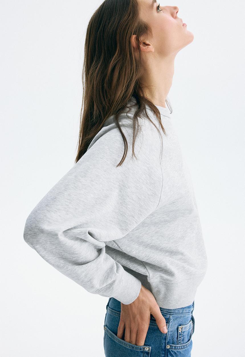 H&M - Raglan-sleeved sweatshirt - light grey marl