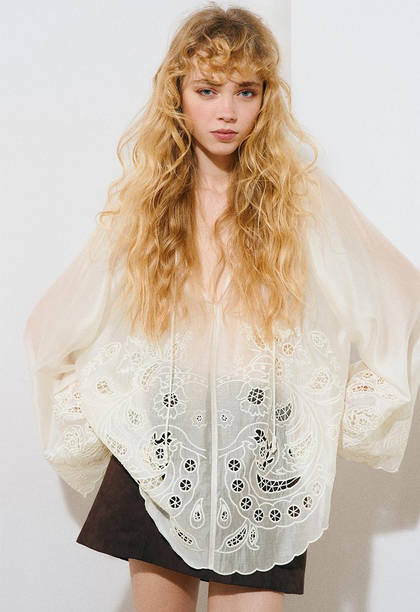 H&M - Broderie anglaise blouse - cream