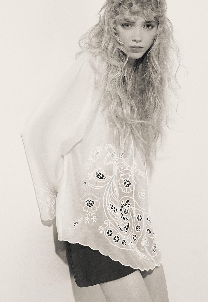 H&M - Broderie anglaise blouse - cream