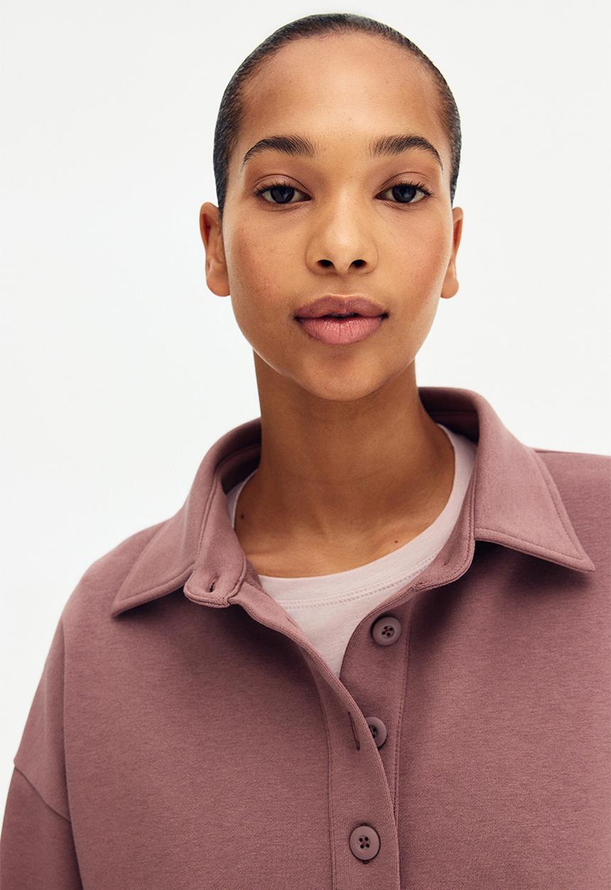 H&M - Collared sweatshirt - dark dusty pink