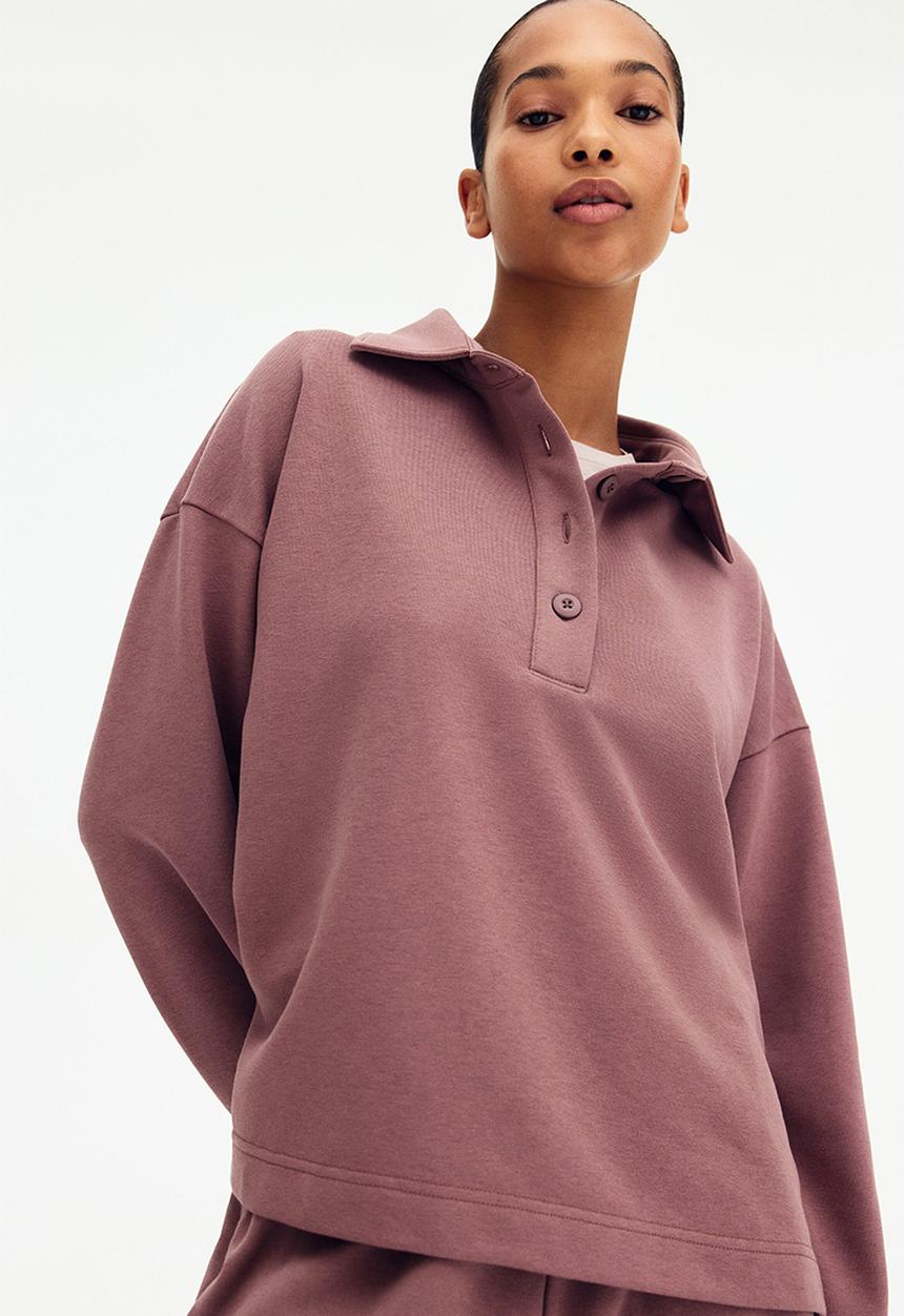 H&M - Collared sweatshirt - dark dusty pink