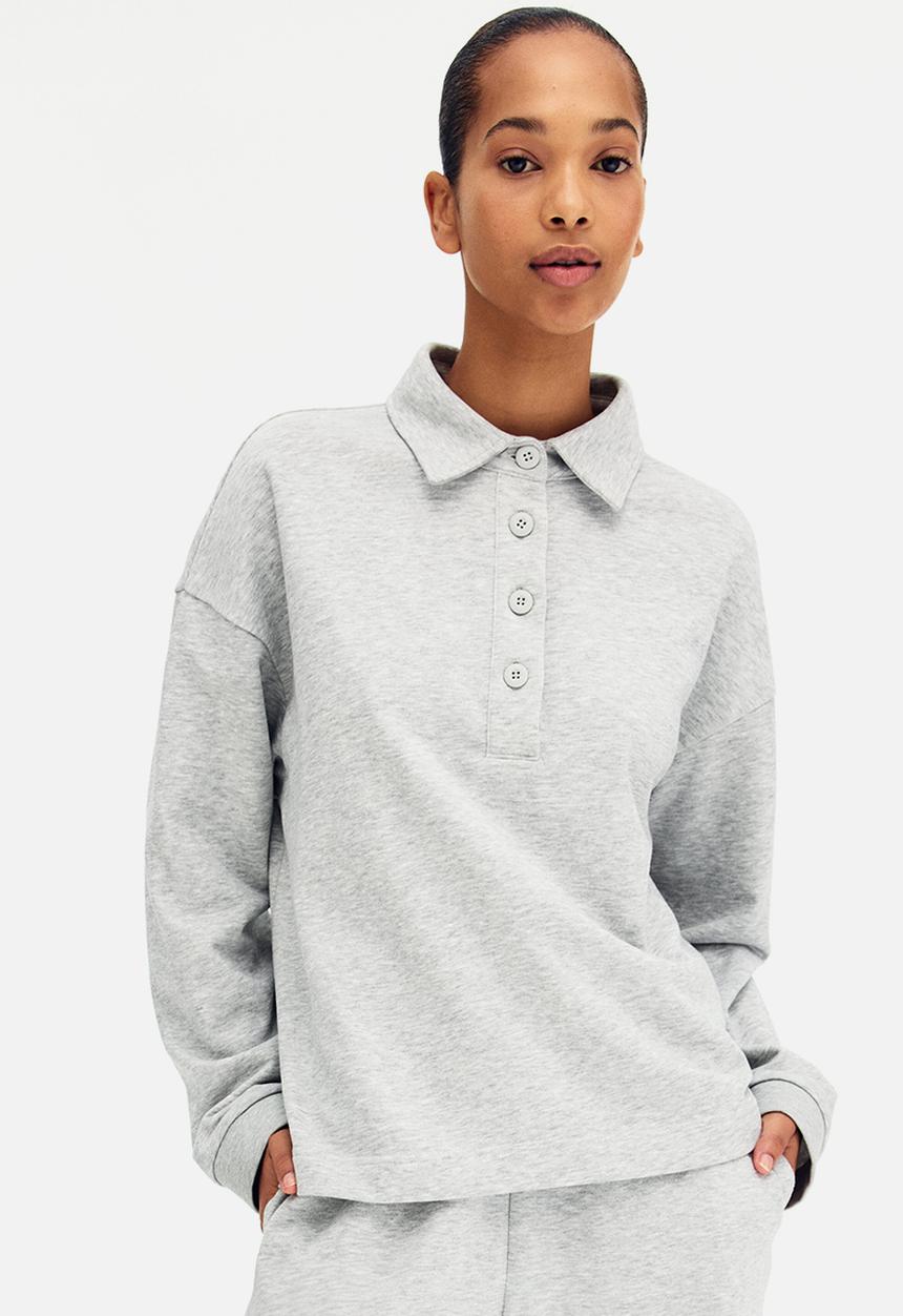 H&M - Collared sweatshirt - light grey marl
