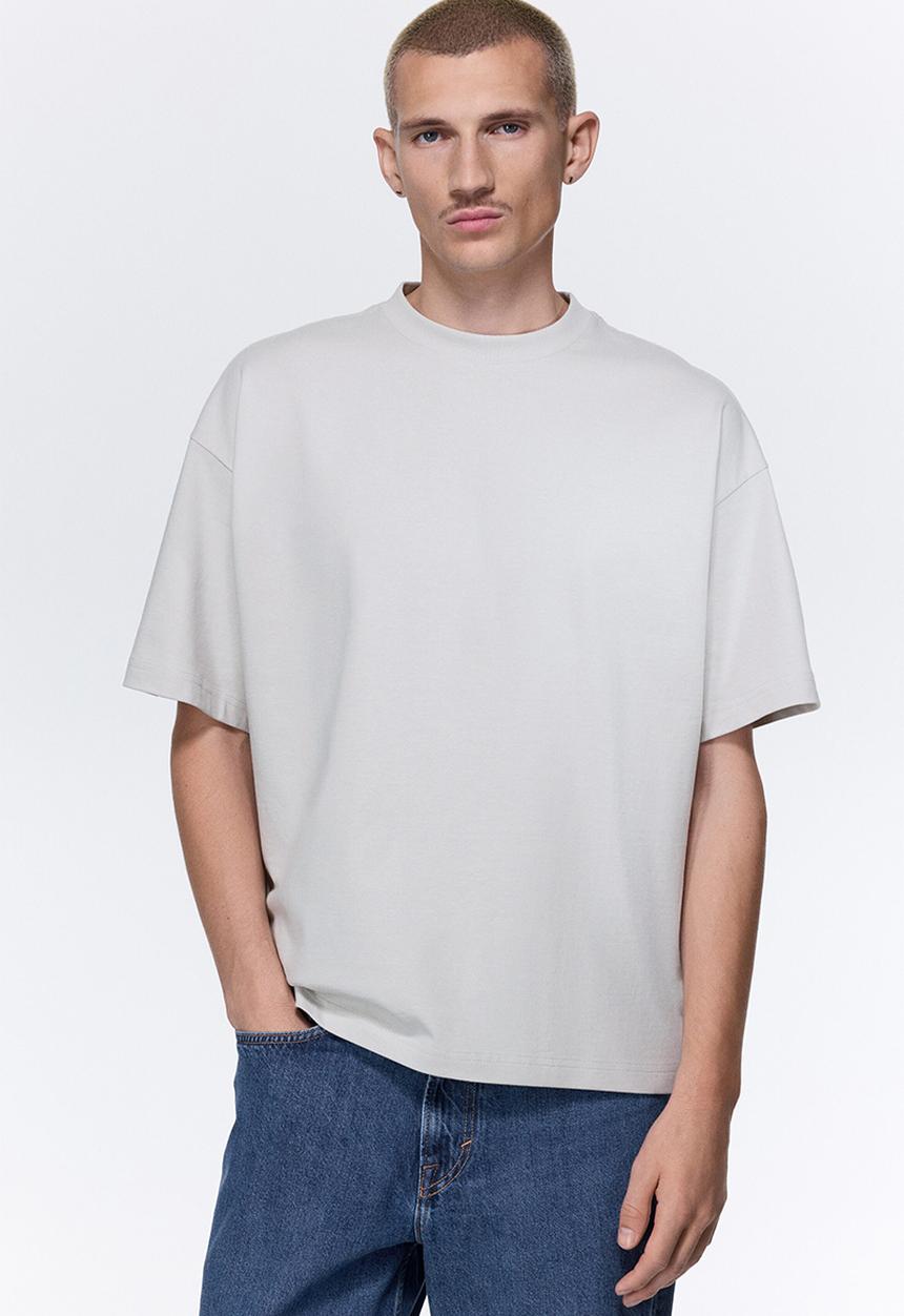 H&M - Oversized fit cotton T-shirt - light grey