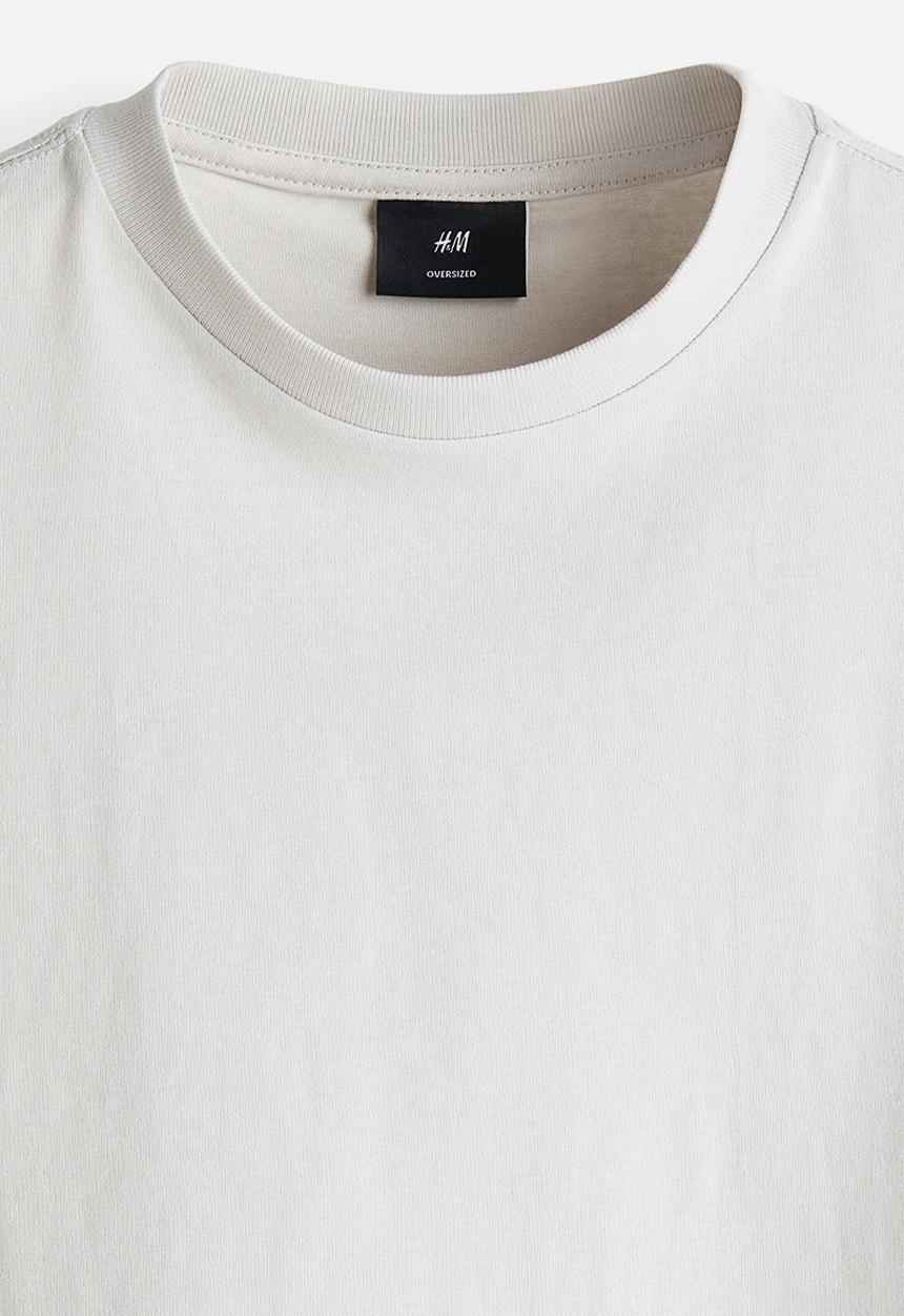 H&M - Oversized fit cotton T-shirt - light grey