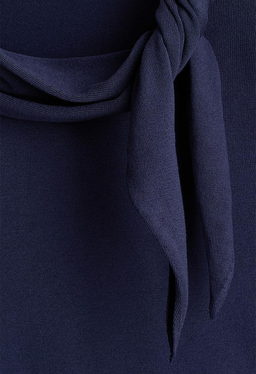 H&M - Scarf-collar jumper - navy blue