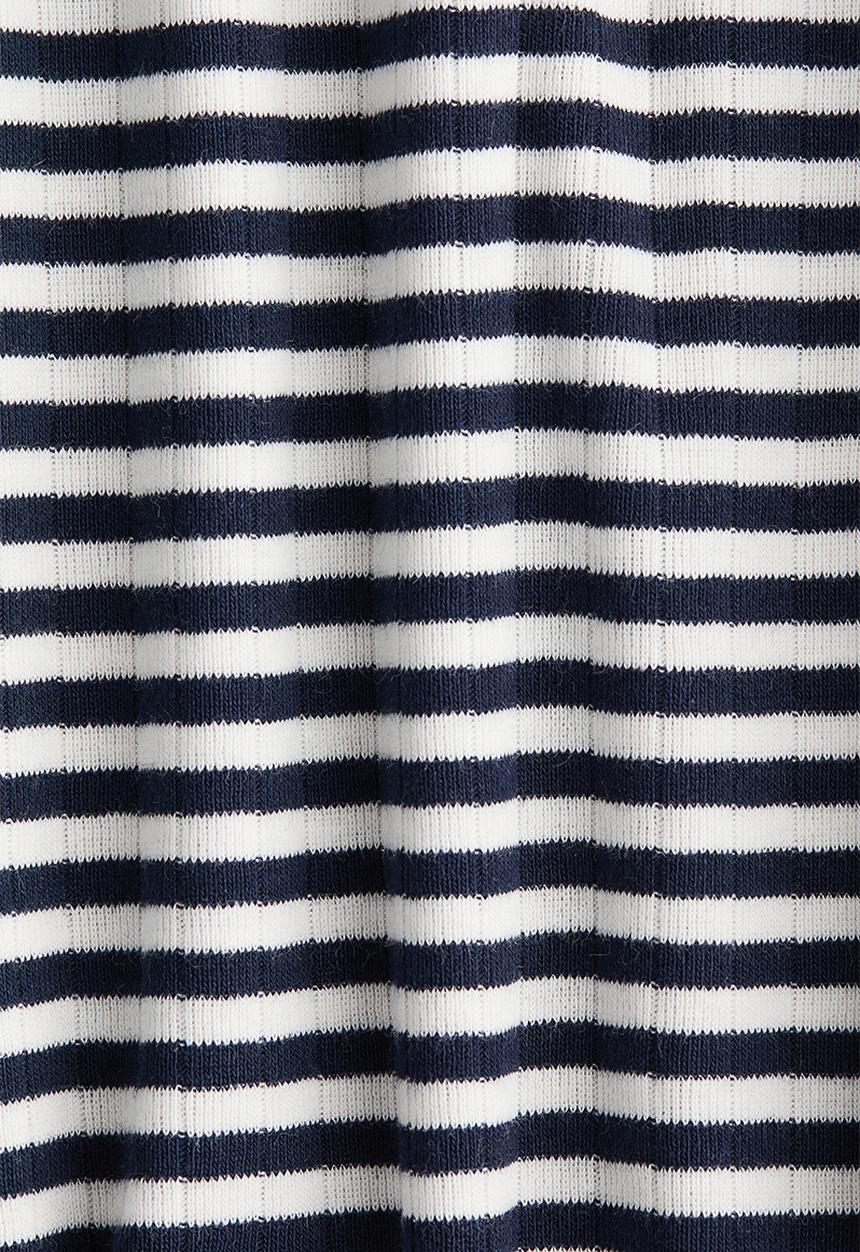 H&M - Ribbed t-shirt - navy blue/striped