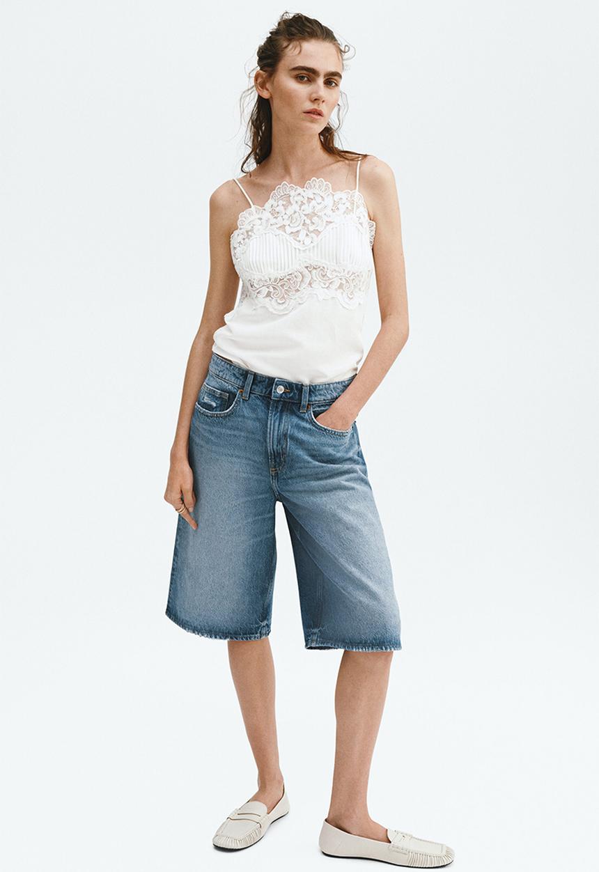 H&M - Denim bermuda shorts - light denim blue