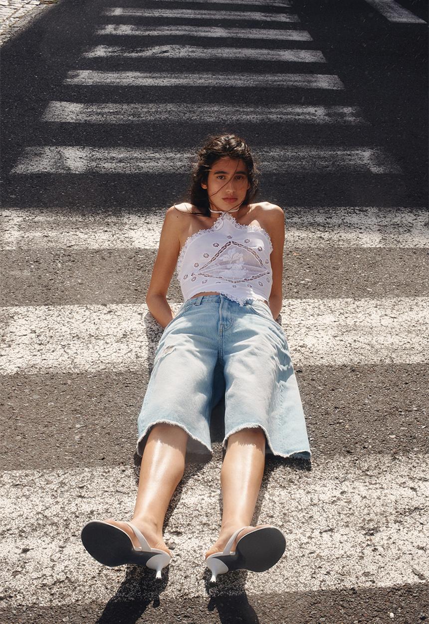 H&M - Denim bermuda shorts - light denim blue