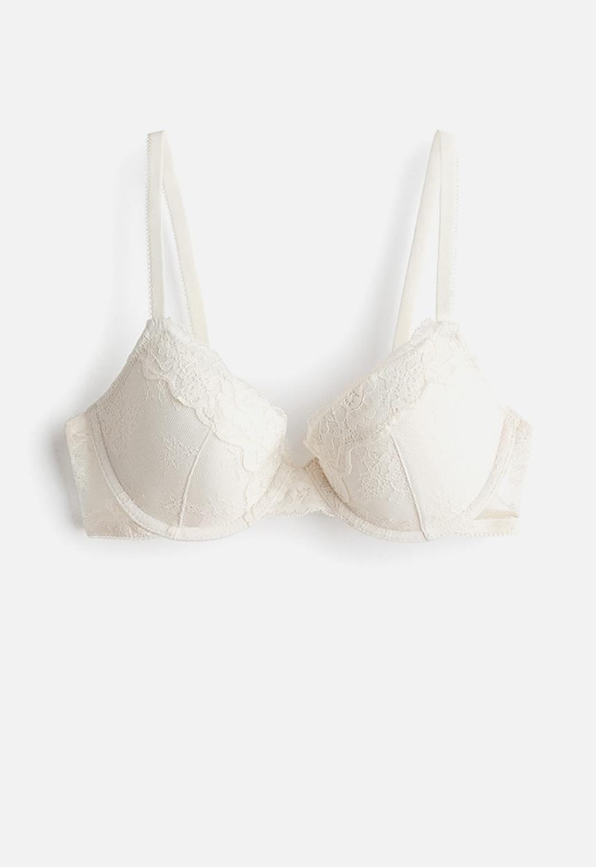 H&M - Padded underwired lace bra - ivory