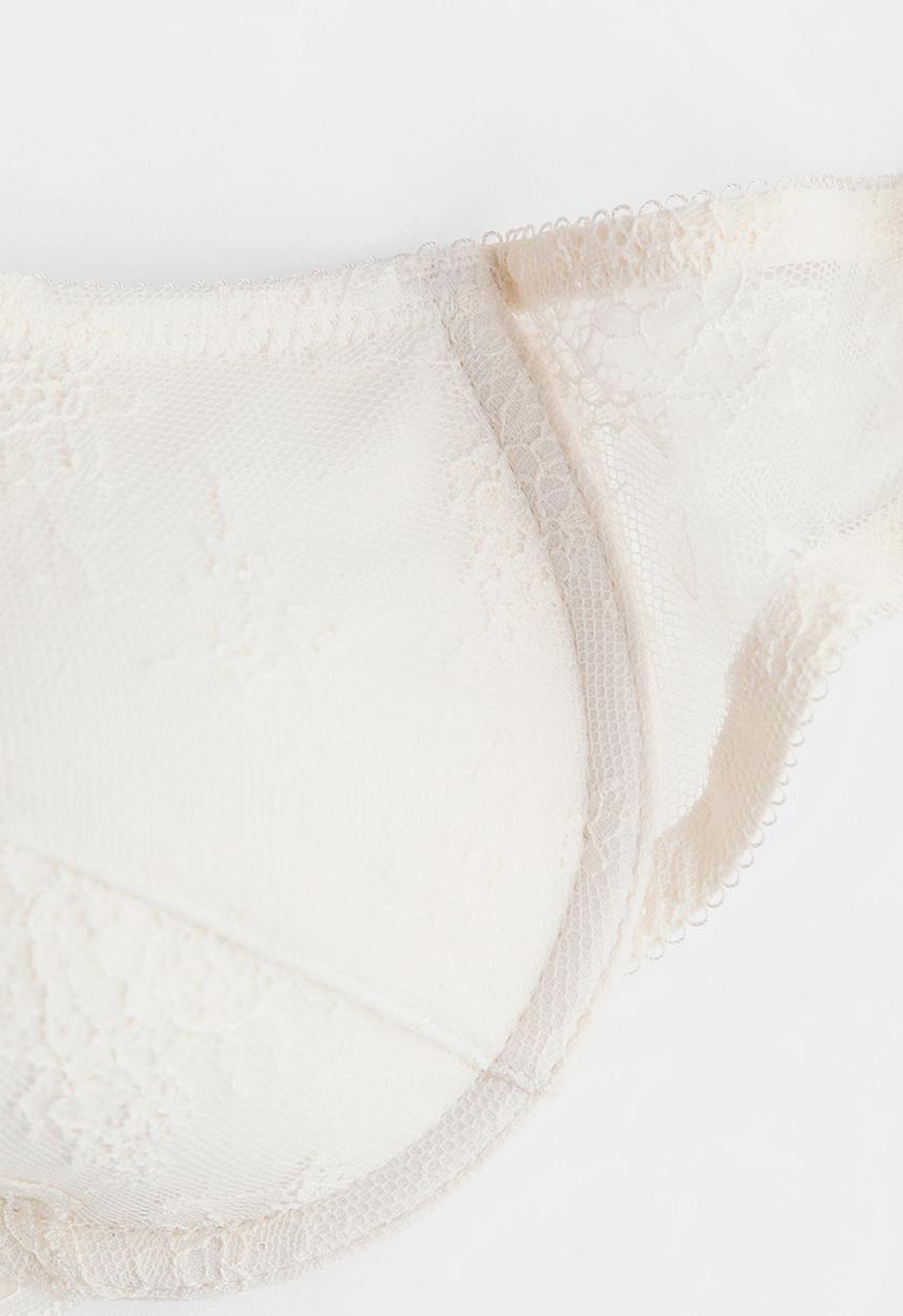 H&M - Padded underwired lace bra - ivory