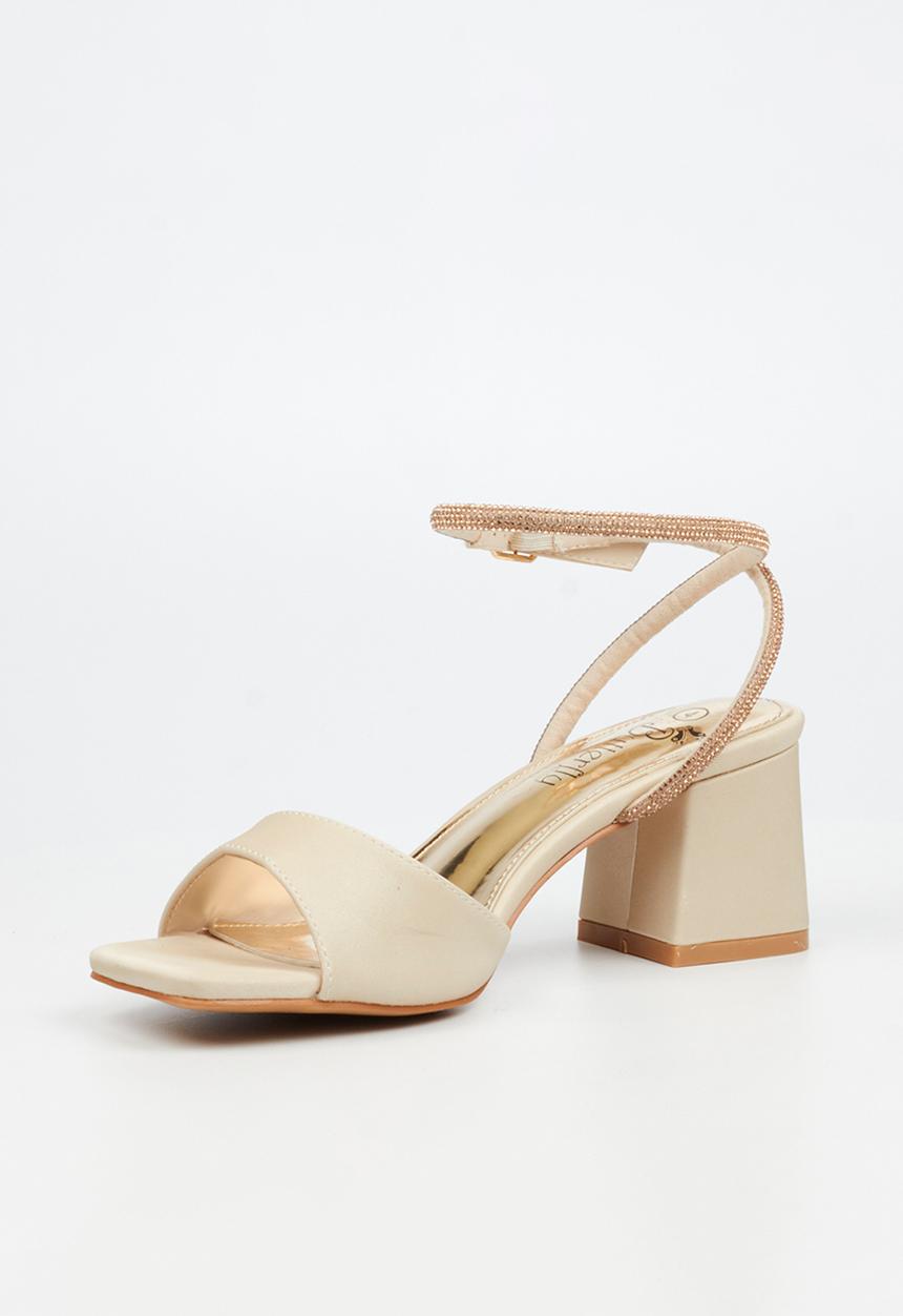 Butterfly Feet - Alaine 1 diamante ankle strap heel - champagne
