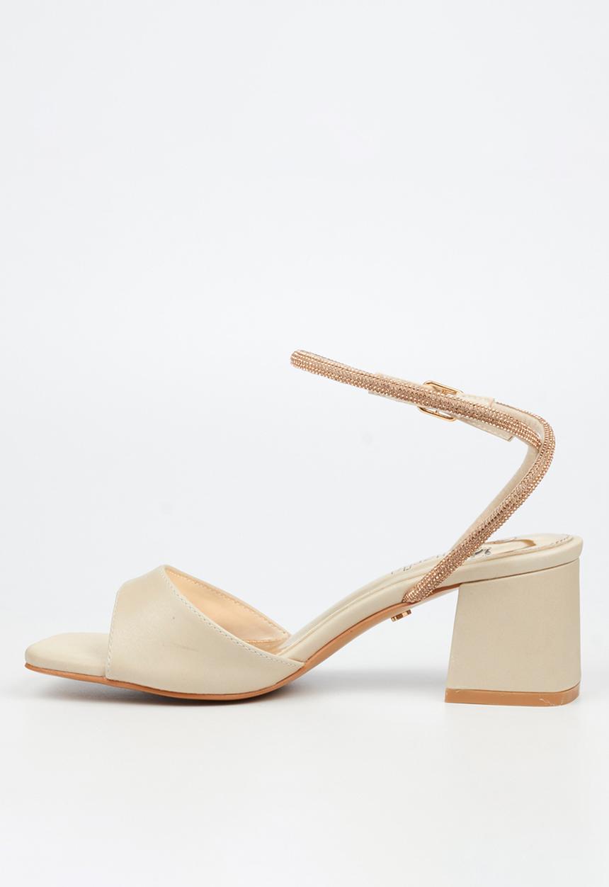 Butterfly Feet - Alaine 1 diamante ankle strap heel - champagne