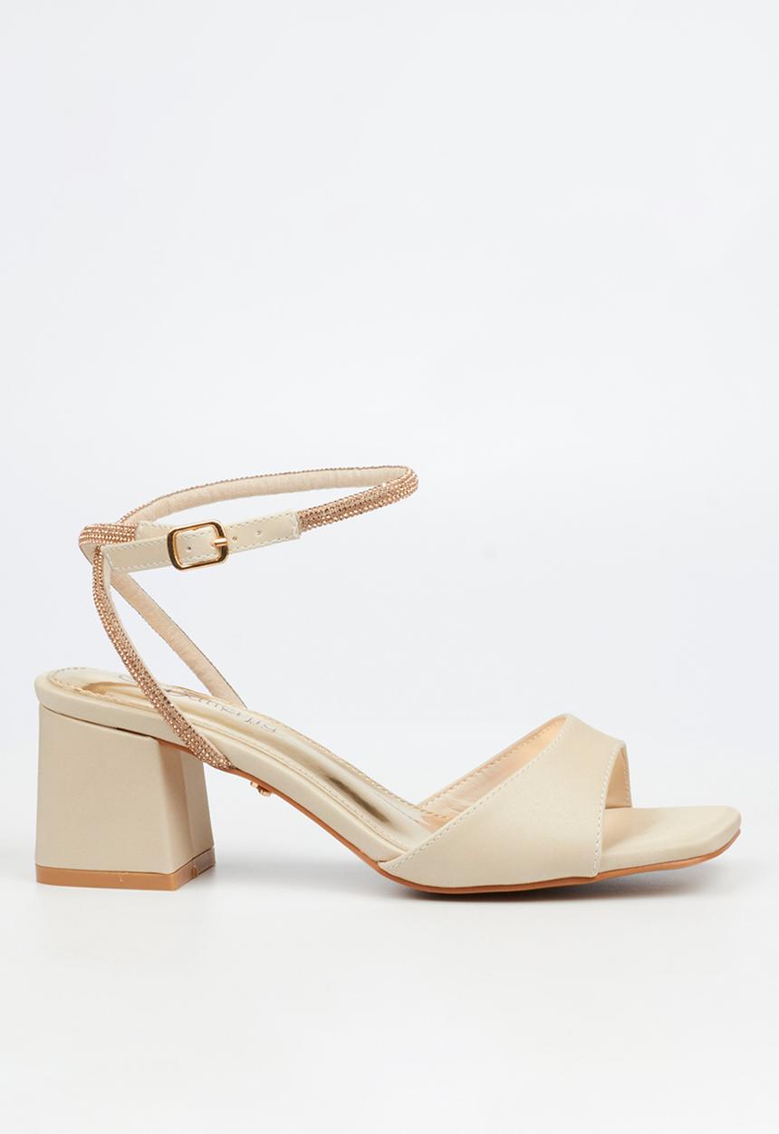 Butterfly Feet - Alaine 1 diamante ankle strap heel - champagne