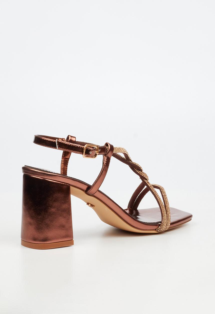 Butterfly Feet - Amelle 1 diamante slingback heel - bronze