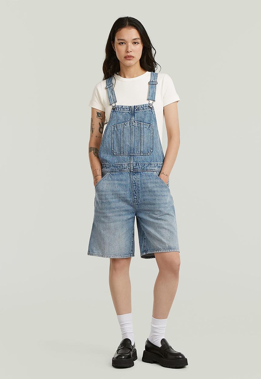 G-STAR - Short dungaree wmn - vintage mine dust