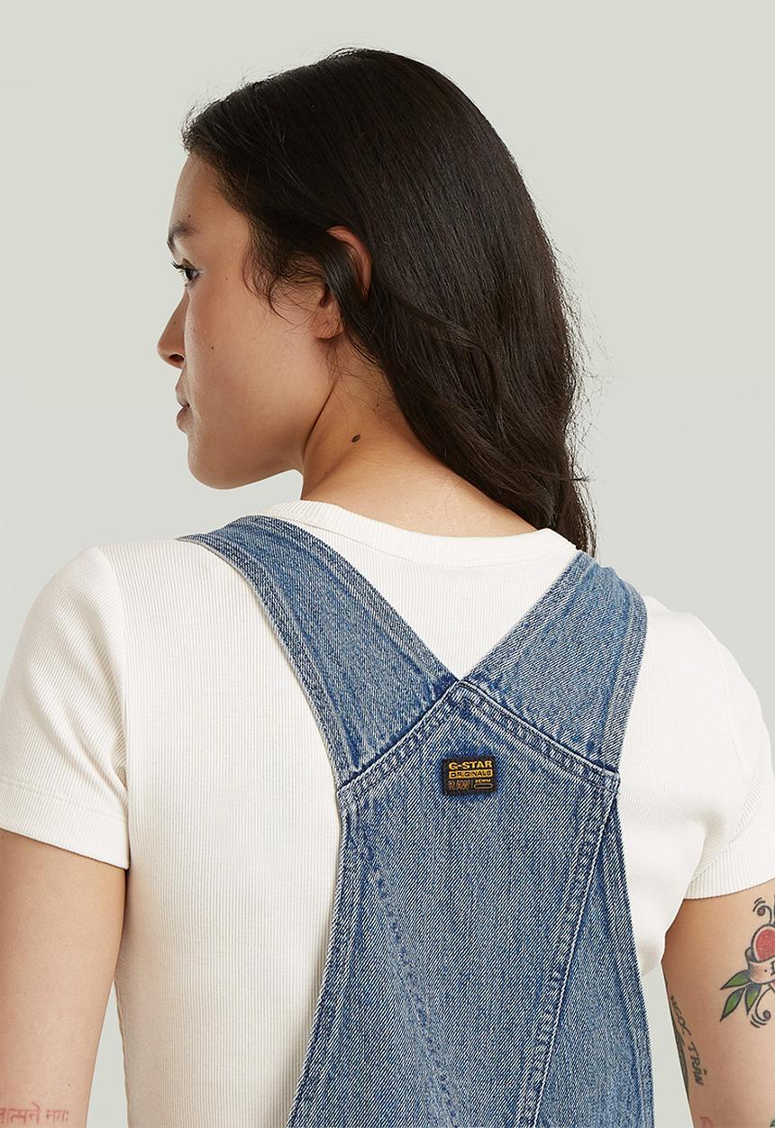 G-STAR - Short dungaree wmn - vintage mine dust
