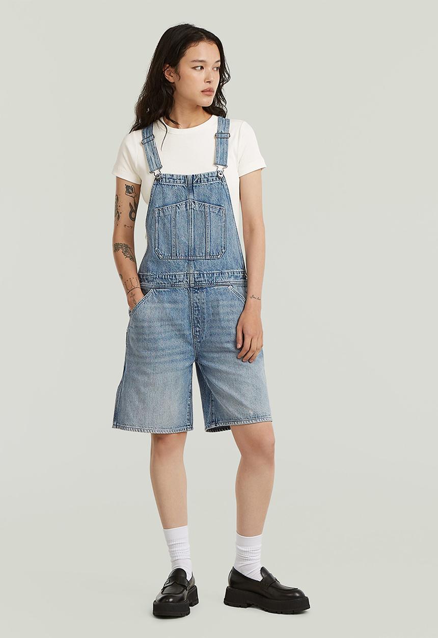 G-STAR - Short dungaree wmn - vintage mine dust