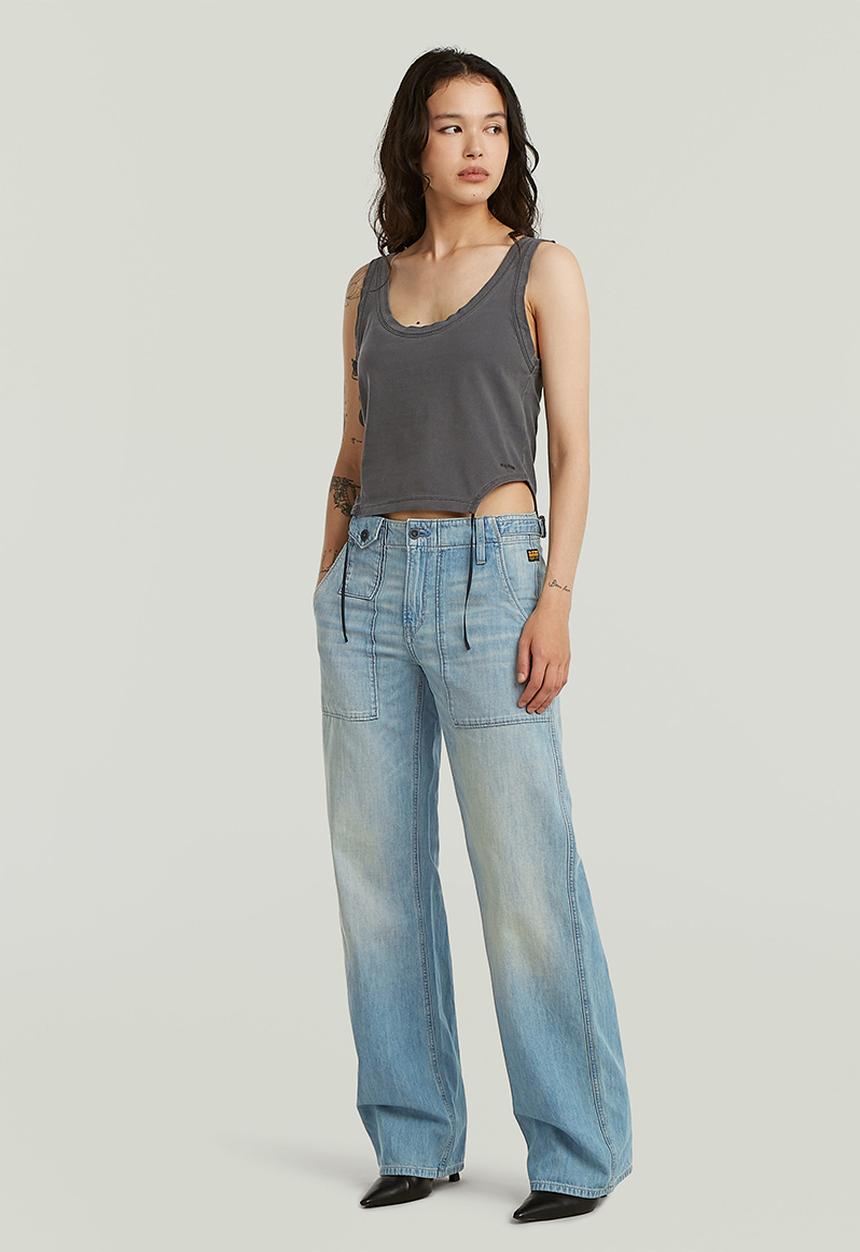 G-STAR - Adjustable washed slim tank t wmn - dk black gd