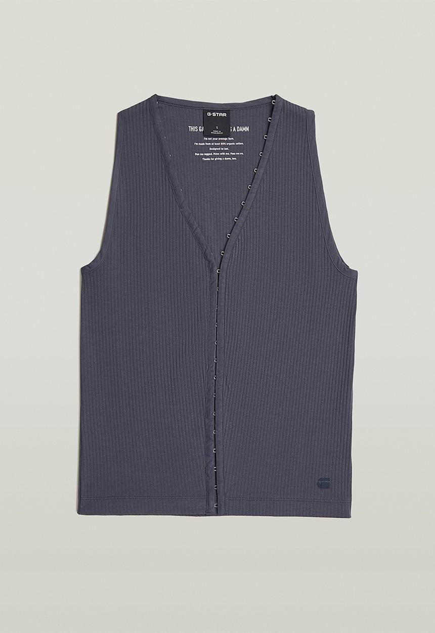 G-STAR - Hook & eye slim rib s\l t wmn - petrol