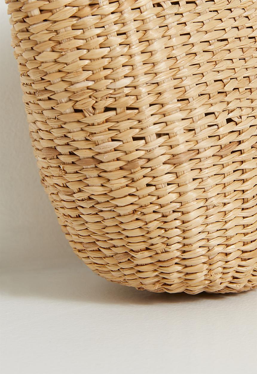 Pop Candy - Bow adorned straw bag - natural/brown