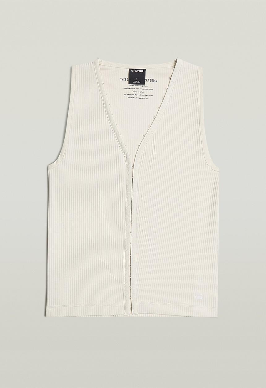 G-STAR - Hook & eye slim rib s\l t wmn - whitebait