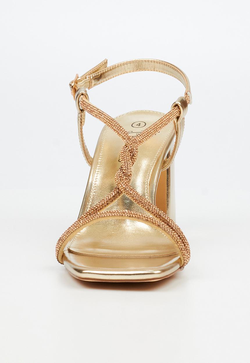 Butterfly Feet - Amelle 1 diamante slingback heel - champagne