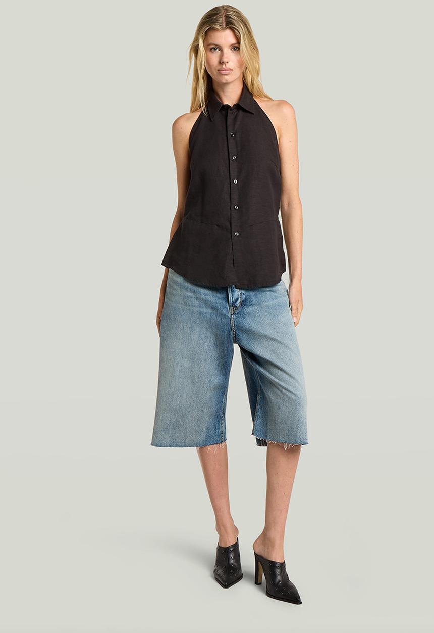 G-STAR - Patti short raw edge wmn - vintage seaside