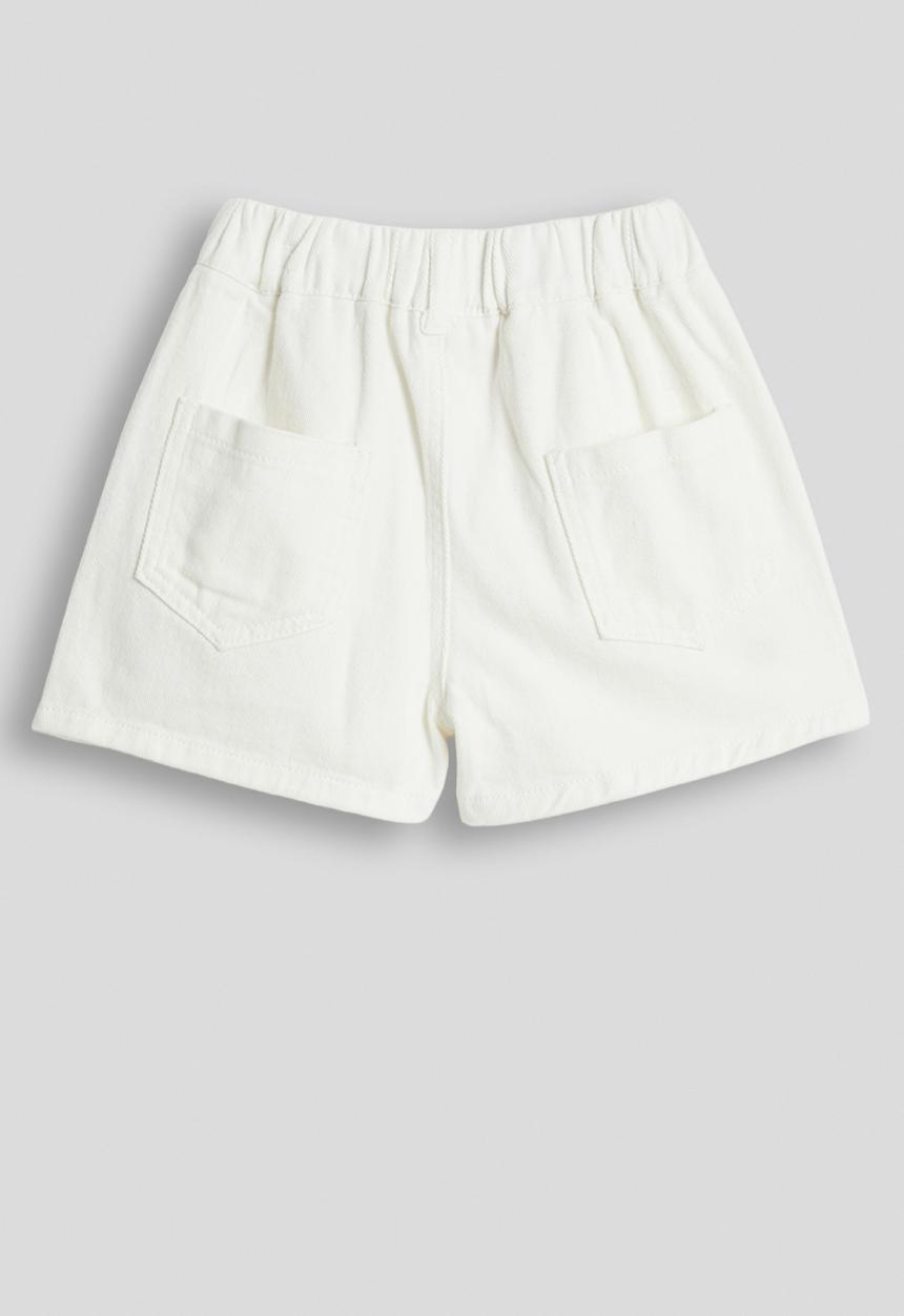 Pop Candy - Floral applique denim shorts - white