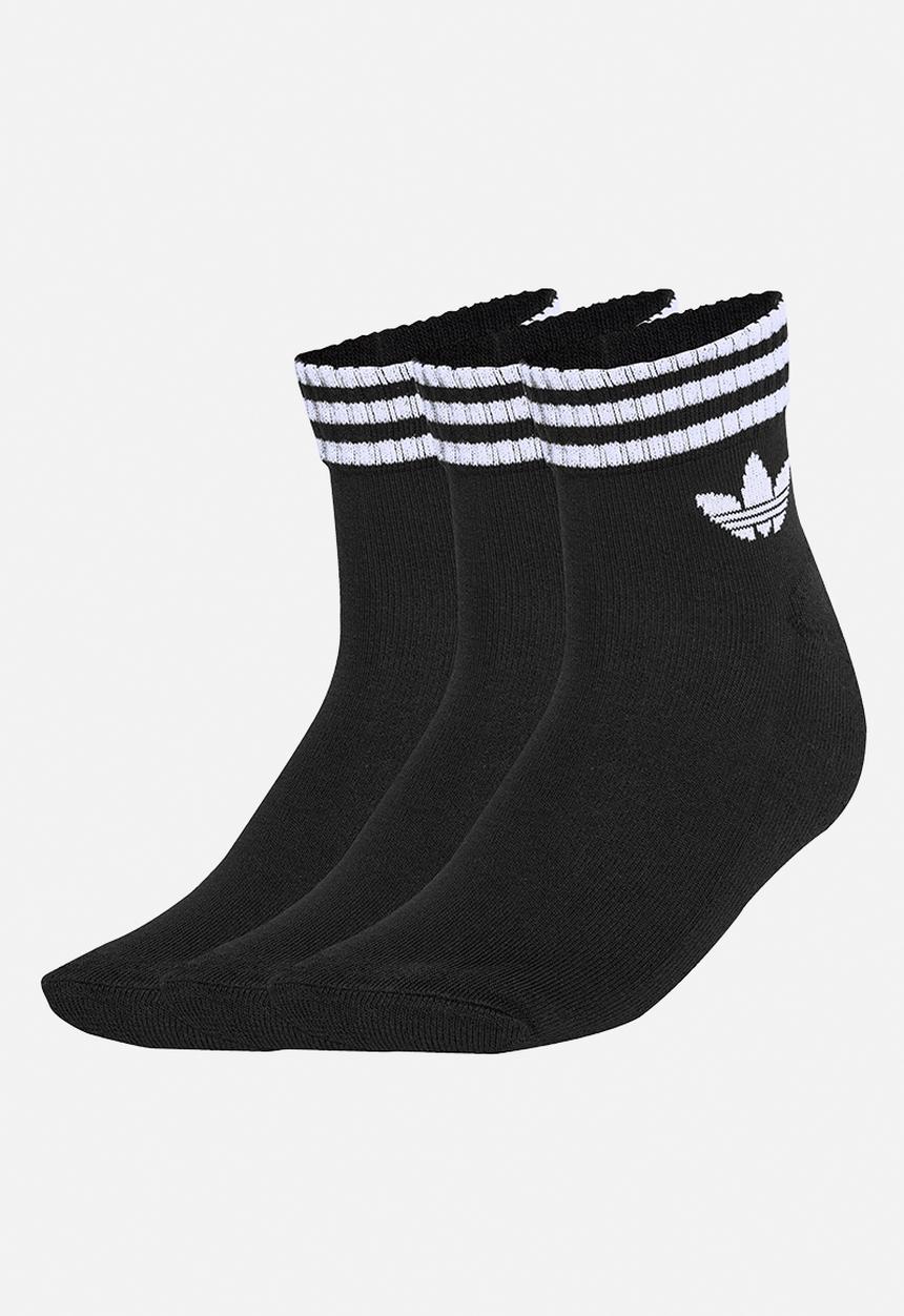 adidas Originals - Originals 3-Stripes Ankle Socks (3-Pack) - Black.