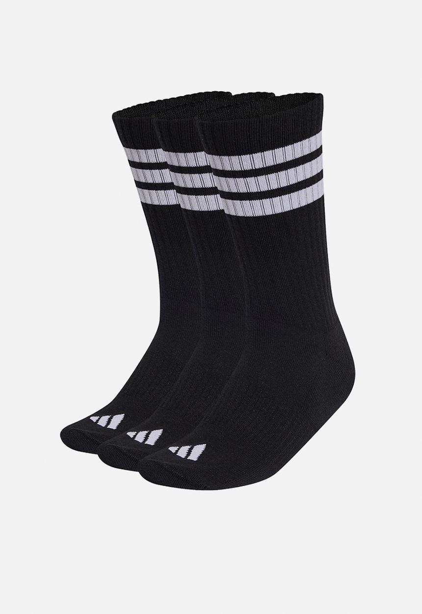 adidas Performance - 3-Stripes Cushioned Crew Socks 3 Pk - Black/white/white