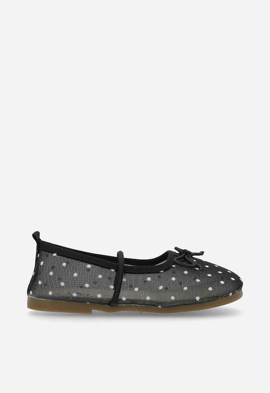 Pop Candy - Polka dot mesh ballet pumps - black