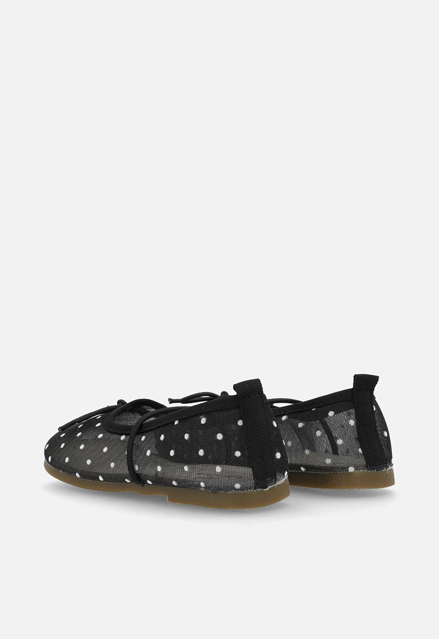 Pop Candy - Polka dot mesh ballet pumps - black