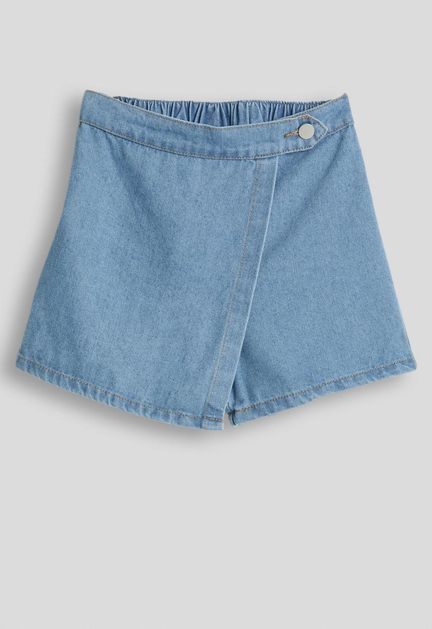 Pop Candy - Denim wrap skort - blue