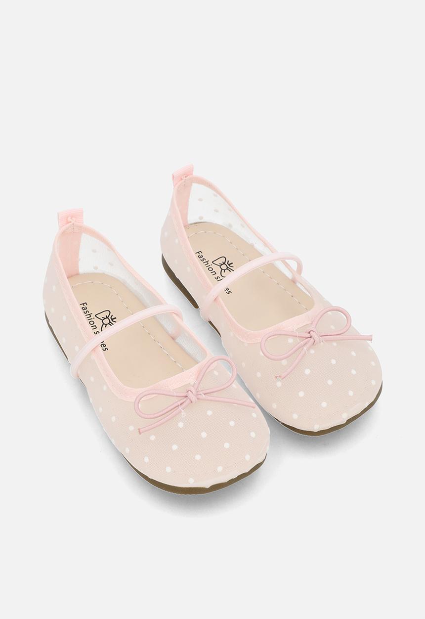 Pop Candy - Polka dot mesh ballet pumps - pink