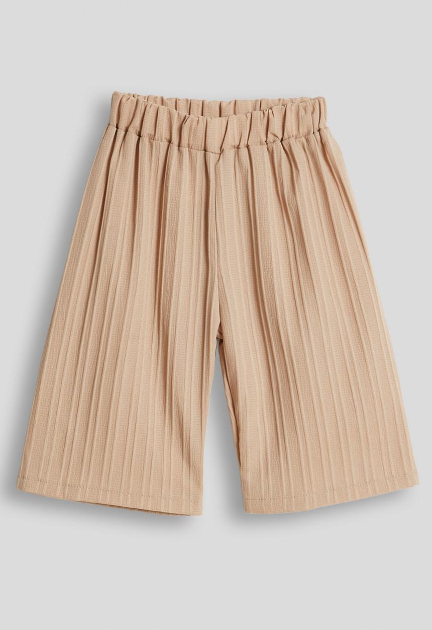 Pop Candy - Embroidered top and wide leg jeans - beige