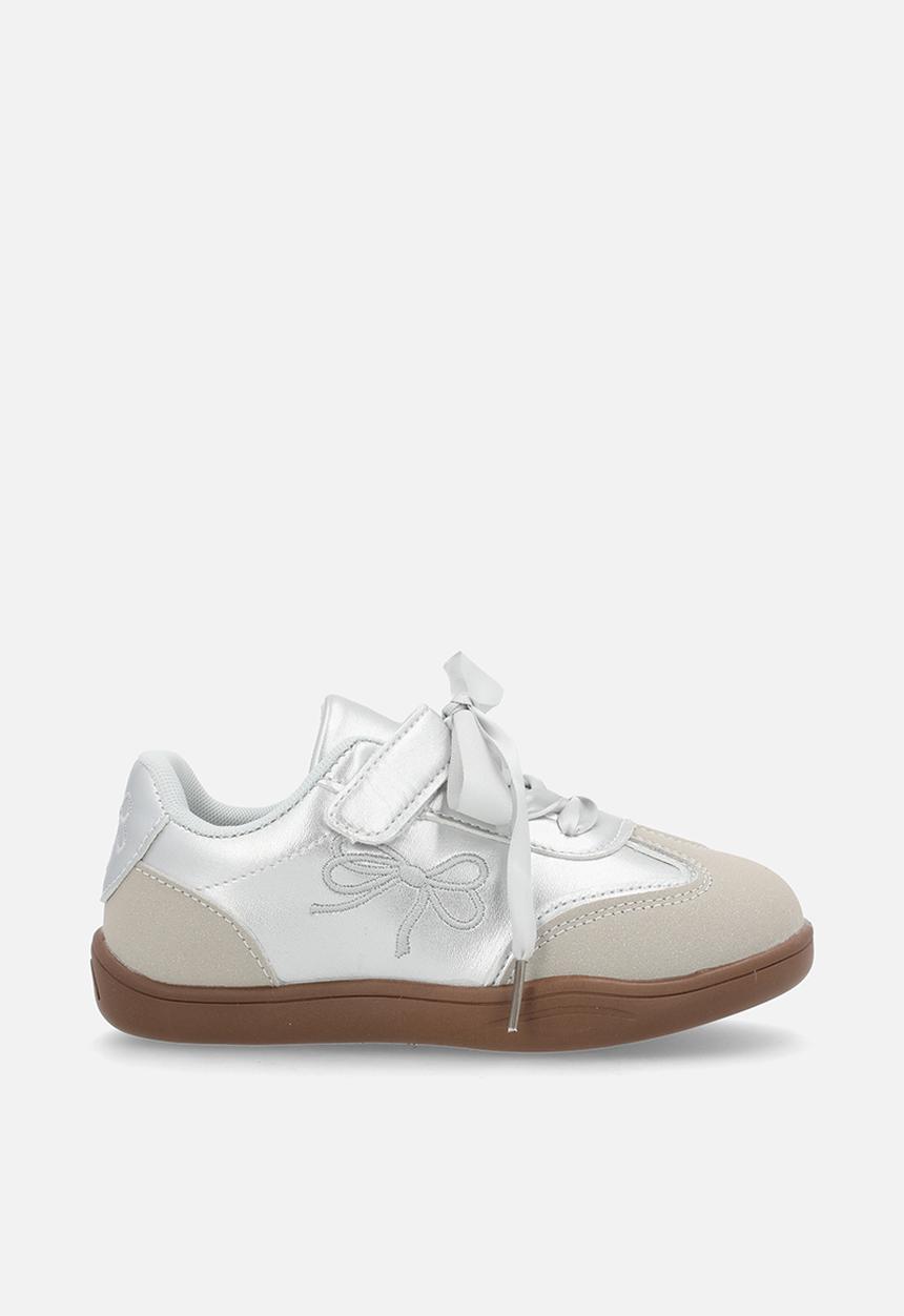 Pop Candy - Silk lace sport sneakers - off white