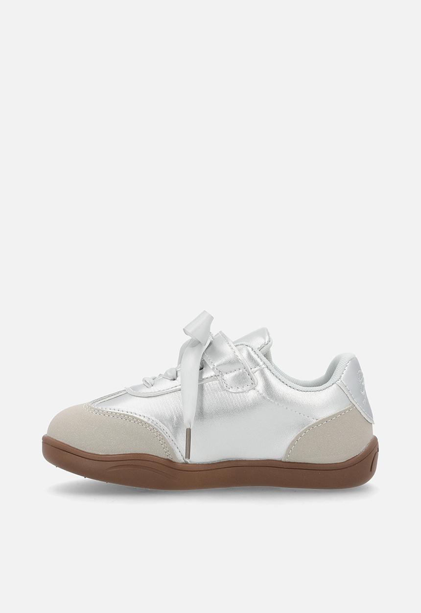 Pop Candy - Silk lace sport sneakers - off white
