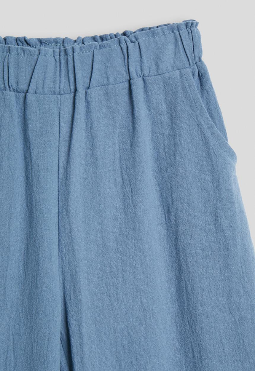 Pop Candy - Embroidered top and wide leg jeans - blue