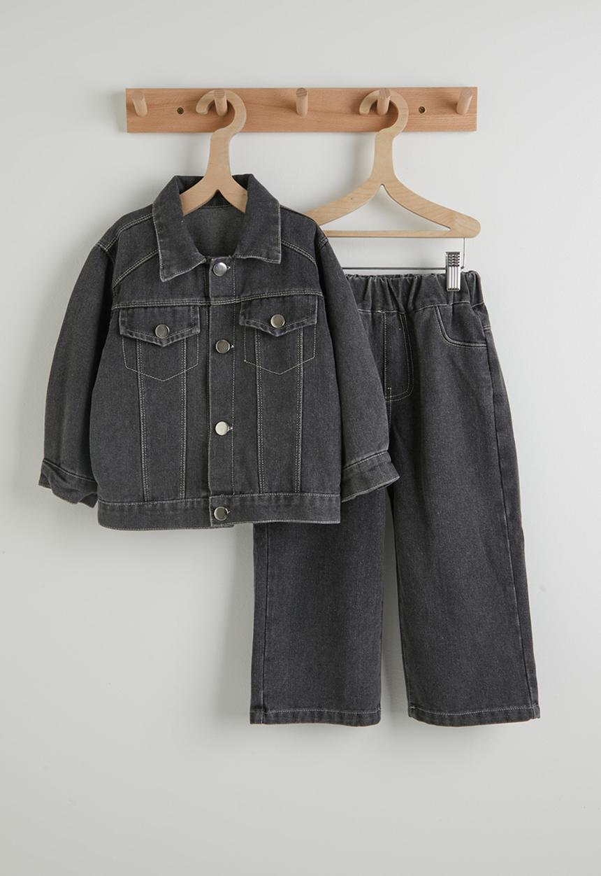 Pop Candy - Denim jacket and jeans - charcoal