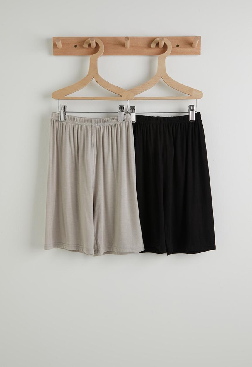 Pop Candy - 2 pack pj shorts - black/grey