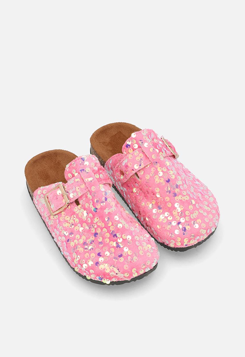 Pop Candy - Sequinned mule shoes - cherry pink