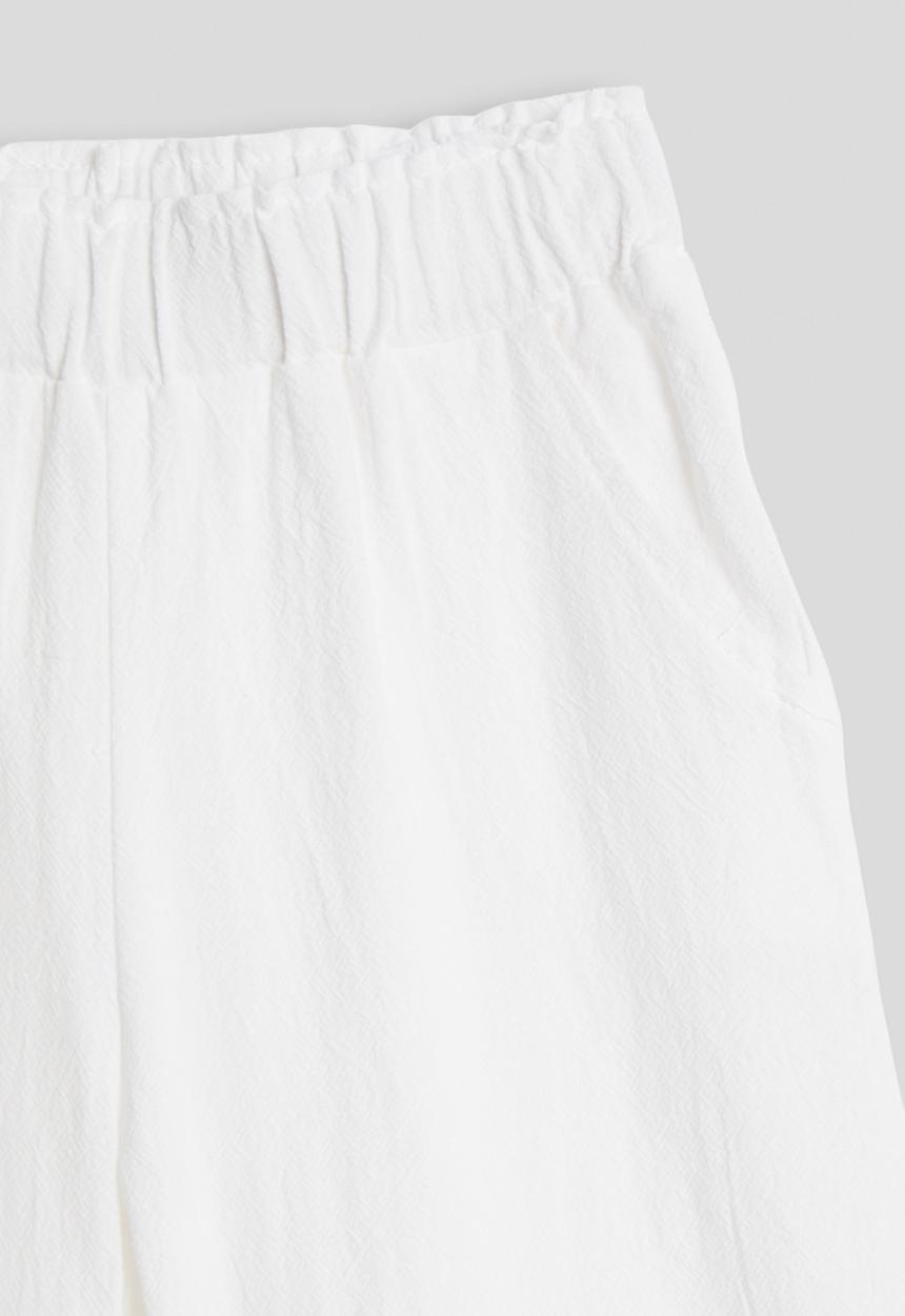 Pop Candy - Embroidered top and wide leg jeans - white