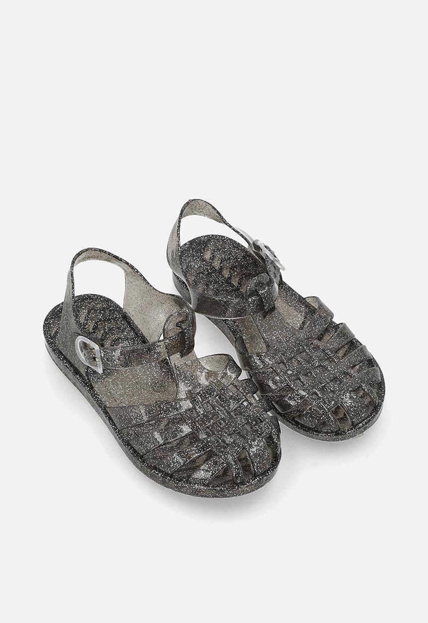Pop Candy - Glitter jelly sandals - black