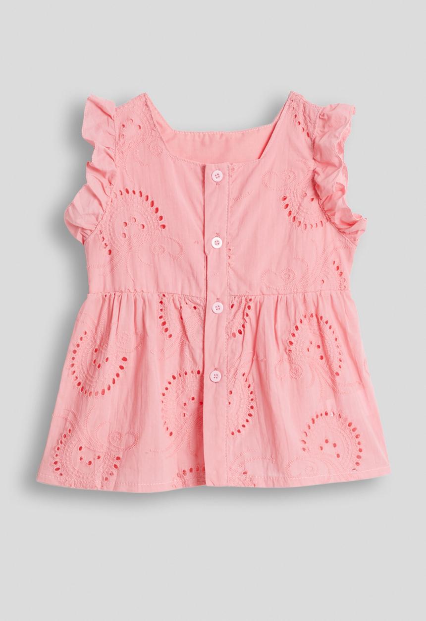 Pop Candy - Anglaise blouse with shorts - pink