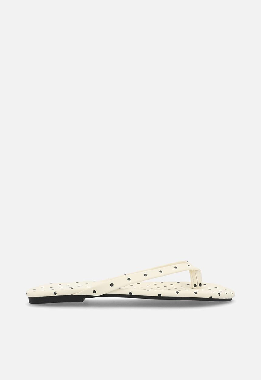 Pop Candy - Polka dot flip flops - cream