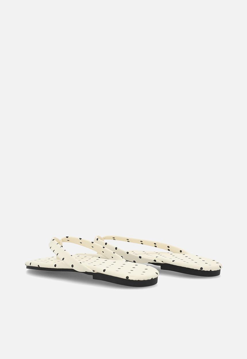Pop Candy - Polka dot flip flops - cream
