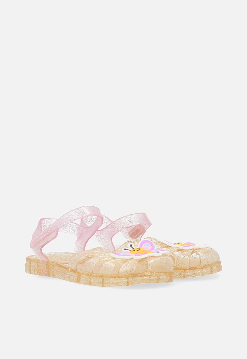 Pop Candy - Butterfly applique jelly sandals - yellow