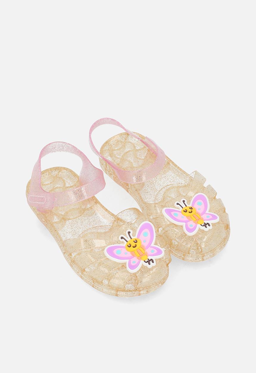 Pop Candy - Butterfly applique jelly sandals - yellow